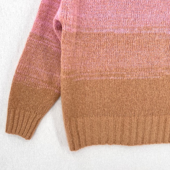 EVERLANE The Gradient Alpaca Crew Sweater Womens M Tan Pink Long Sleeve Pullover - Picture 12 of 16